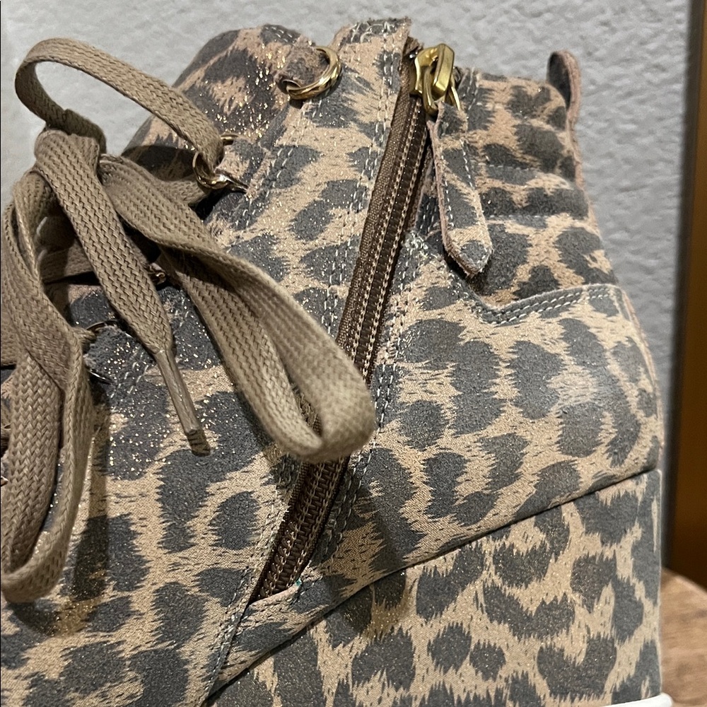L. Paolo Leopard Print Wedge Sneakers - Picture 9 of 11